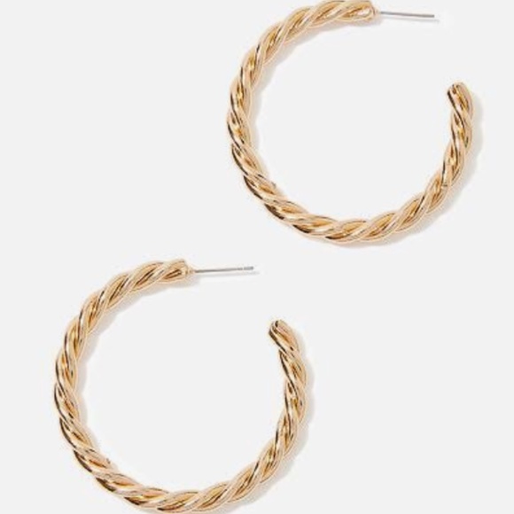 New Lilly Pulitzer Tropical Twist Gold Metallic Hoop Earrings - Picture 4 of 4